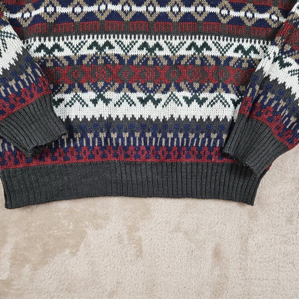 Great Canadian Rugged Wear Pattern Knit Sweater Women's Size L Long Sleeve - Picture 4 of 10